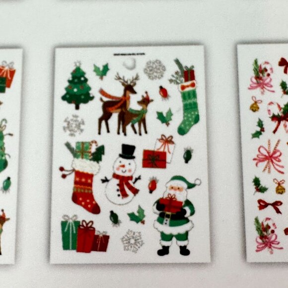 Christmas Paper Crafts Santa Jolly Sticker Pack 16 Sheets 449 Piece Foil Accent - Picture 7 of 16